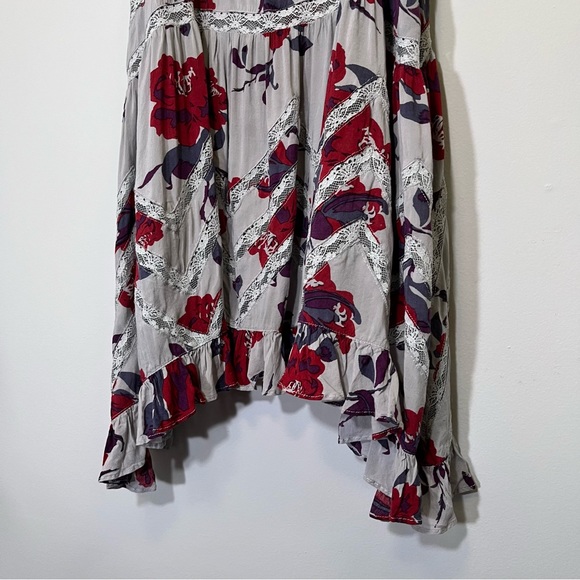 Free People Voile Trapeze Slip Dress Floral Lace Boho Size XS - Picture 6 of 11